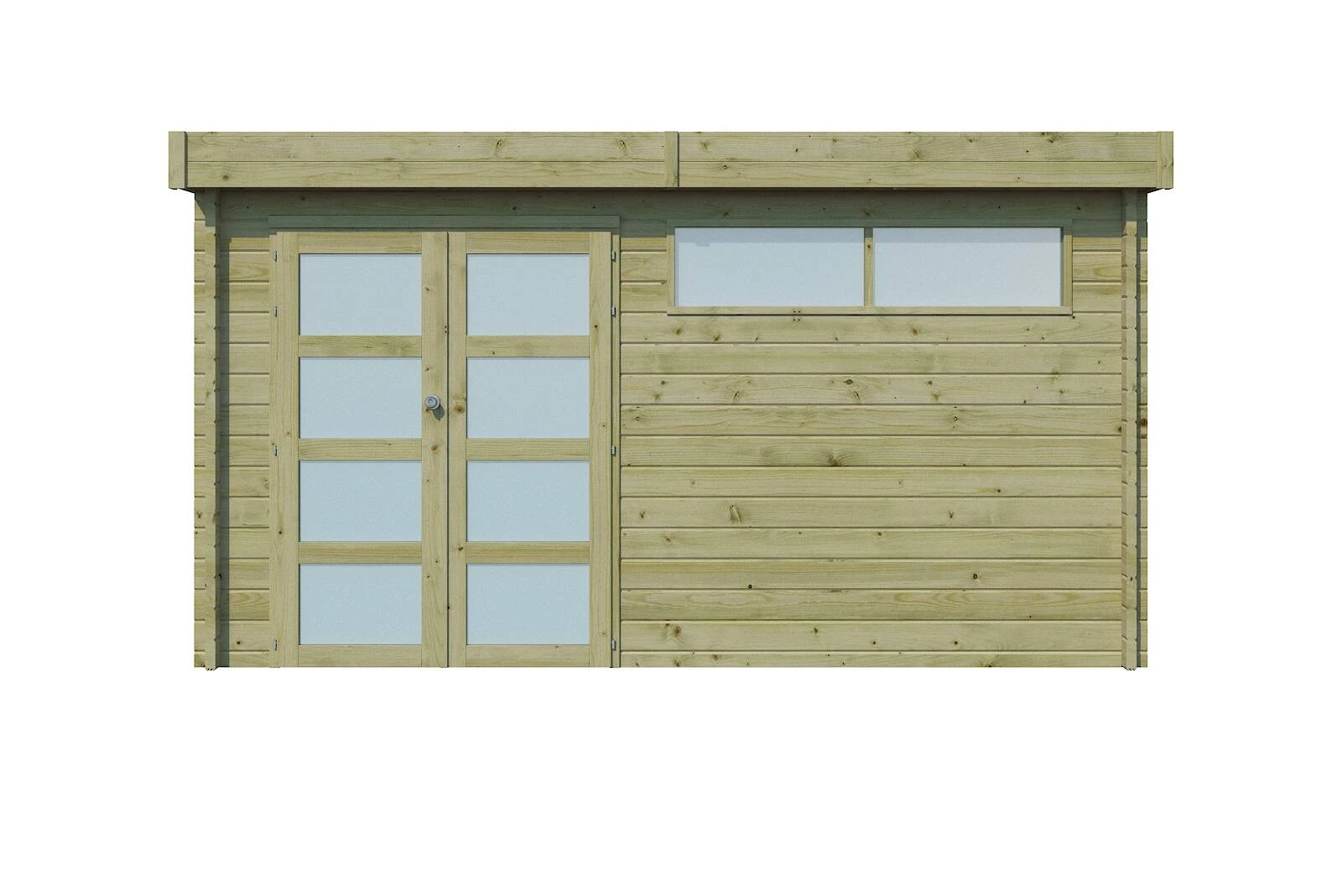 Woodlands Blokhut Modern met Dakisolatie, Geïmpregneerd 415 x 385 cm - Afbeelding 1